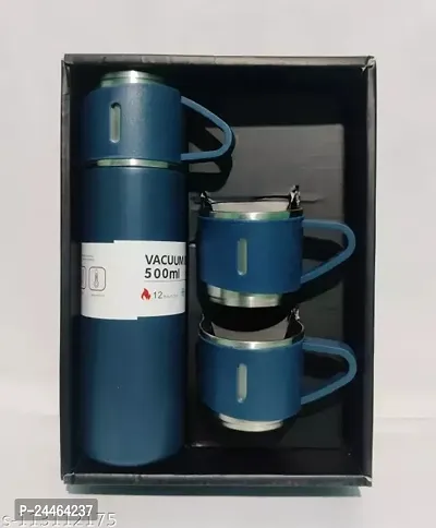 Vacuum Flask Gift Set with Cup/Vacuum Stainless Steel for Coffee Hot Water 500 ml Rakhi, Diwali Gift (Multicolor-1)