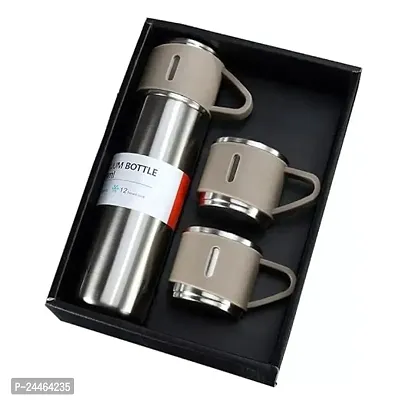 Vacuum Flask Gift Set with Cup/Vacuum Stainless Steel for Coffee Hot Water 500 ml Rakhi, Diwali Gift (Multicolor-1)