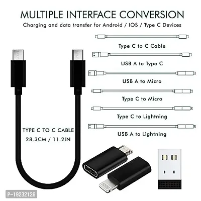 Fast Charging Data Cable Set for Type C, Apple  Android Charging with Portable Storage Box, PD 60W Charging and Data Transfer Cable Kit, Sim Card Tray Eject Tool and Slots-thumb2