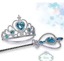 Fancy Dresses Fairy Tales Character Princes Elsa Accessories Crown, Wig  Wand -White-Silver, 3-10 Years, for Girls | Frozen fancy dress (Choti)-thumb2