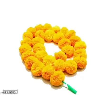 Artificial Marigold Genda Flowers Toran | Door Hanging Marigold Mala | Artificial Flower Garlands For Decoration (4.5 Ft Each, Pack Of 15, 5 Yellow, 5 Orange, 5 Mix)-thumb2