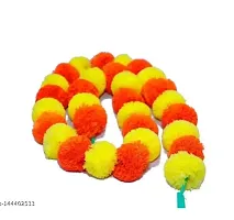 Artificial Marigold Genda Flowers Toran | Door Hanging Marigold Mala | Artificial Flower Garlands For Decoration (4.5 Ft Each, Pack Of 15, 5 Yellow, 5 Orange, 5 Mix)-thumb2