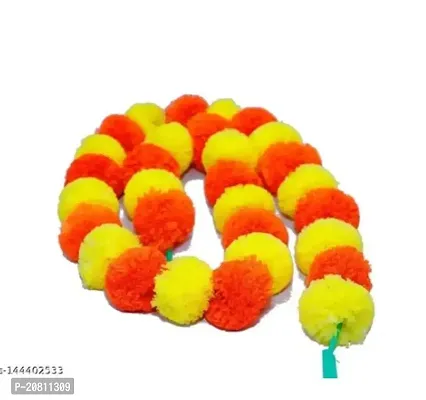 Artificial Marigold Genda Flowers Toran | Door Hanging Marigold Mala | Artificial Flower Garlands For Decoration (4.5 Ft Each, Pack Of 15, 5 Yellow, 5 Orange, 5 Mix)-thumb3