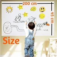 White Board Wall Sticker Removable with 1 Sketch Pen for Home School Office College Kitchen Kids (45x200cm)-thumb3