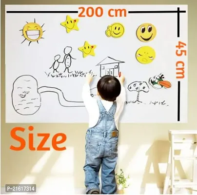 White Board Wall Sticker Removable with 1 Sketch Pen for Home School Office College Kitchen Kids (45x200cm)-thumb4