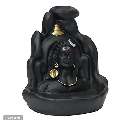 Lord Shiva Adiyogi Shiva Backflow Smoke Fountain Incense Holder Burner with Backflow Incense Cones Sticks - Material Polyresin (10 cones free)-thumb3