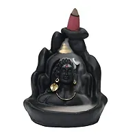 Lord Shiva Adiyogi Shiva Backflow Smoke Fountain Incense Holder Burner with Backflow Incense Cones Sticks - Material Polyresin (10 cones free)-thumb3