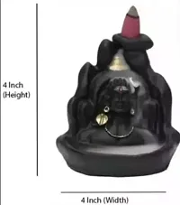 Lord Shiva Adiyogi Shiva Backflow Smoke Fountain Incense Holder Burner with Backflow Incense Cones Sticks - Material Polyresin (10 cones free)-thumb1