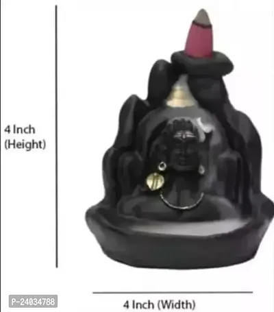 Lord Shiva Adiyogi Shiva Backflow Smoke Fountain Incense Holder Burner with Backflow Incense Cones Sticks - Material Polyresin (10 cones free)-thumb2