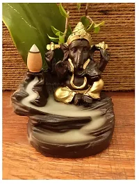 Smoke Fountain Fog Waterfall Back Flow Incense Burner with Free Incense Cones Idol showpiece for Home Decor  Gift (Ganesh Smoke Fountain) (Free 10 cones)-thumb2