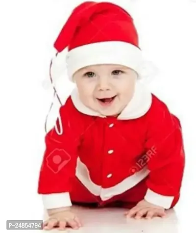 (0 to 6 month) Santa Claus Costume Dress Kids Christmas Costume Complete Set of 4(Jacket,Pant,Hat,Pouch)