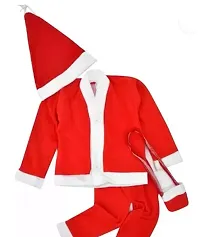 (0 to 6 month) Santa Claus Costume Dress Kids Christmas Costume Complete Set of 4(Jacket,Pant,Hat,Pouch)-thumb2