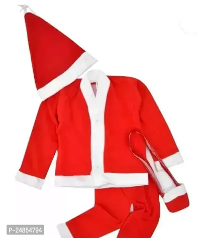 (0 to 6 month) Santa Claus Costume Dress Kids Christmas Costume Complete Set of 4(Jacket,Pant,Hat,Pouch)-thumb3