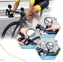 Pack of 2 Pcs Universal Handlebar MoterBike  Bicycle Rear View Mirror 360 Degree Rotatable for Mountain Bike and Road Bike Convex Mirror-thumb1