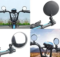 2pc MoterBike  Bicycle Rear View Mirror 360 Degree Rotatable for Universal Handlebar for Mountain Bike and Road Bike Convex Mirror-(Pack of 2 Pcs)-thumb3