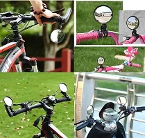 2pc MoterBike  Bicycle Rear View Mirror 360 Degree Rotatable for Universal Handlebar for Mountain Bike and Road Bike Convex Mirror-(Pack of 2 Pcs)-thumb1