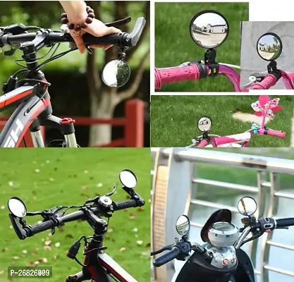 2pc Bike Mirror,Bike Rear View Mirror, Bicycle mirrors for handlebars,360 RotatableBike Mirrors Handlebar Rearview Mirror, Upgrade Acrylic Convex Mirror for Road Bike/MTB/Off-Road Bike/Fixed Gear Bike-thumb2