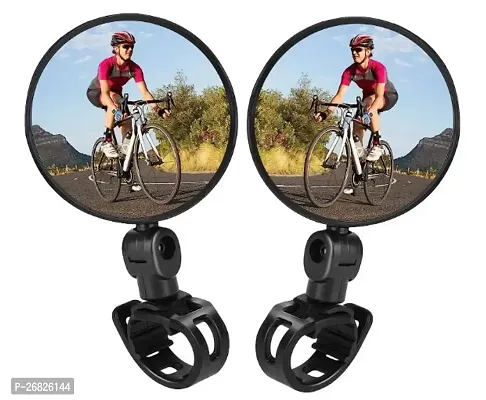 2pc Universal Bicycle Motorcycle Rear View Mirror 360 Degree Rotable for All Handlebar for Cycling RoadSide Mounting Convex Mirror