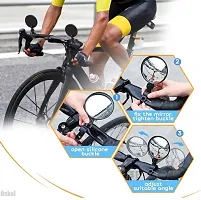 2 Pieces Bike/Bicycle Mirror, Adjustable 360 Degree Rotatable Rear view Mirrors For Bikes and Bicycle Shockproof Wide Angle Acrylic Convex Safety Mirror | For Street-Motor-Scooters-thumb4