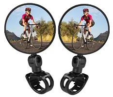 2 Pieces Bike/Bicycle Mirror, Adjustable 360 Degree Rotatable Rear view Mirrors For Bikes and Bicycle Shockproof Wide Angle Acrylic Convex Safety Mirror | For Street-Motor-Scooters-thumb2