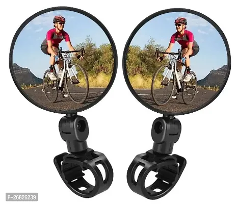 2 Pieces Bike/Bicycle Mirror, Adjustable 360 Degree Rotatable Rear view Mirrors For Bikes and Bicycle Shockproof Wide Angle Acrylic Convex Safety Mirror | For Street-Motor-Scooters-thumb3