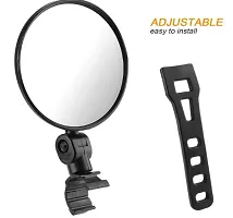 2pcIndiaLot Universal Bicycle Motorcycle Rear View Mirror 360 Degree Rotable for All Handlebar for Cycling Road Side Mounting Convex Mirror (Set Of 2pc)-thumb2