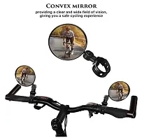 Bike Mirrors, 2pcs Bicycle Cycling Rear View Mirrors Adjustable Rotatable Handlebar Mounted Glass Convex Mirror for Mountain Road Bike-thumb3