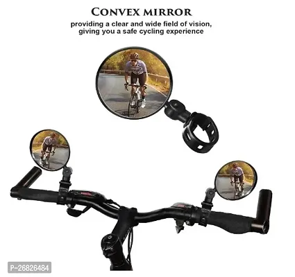 Bike Mirrors, 2pcs Bicycle Cycling Rear View Mirrors Adjustable Rotatable Handlebar Mounted Glass Convex Mirror for Mountain Road Bike-thumb4