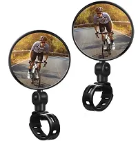 Bike Mirrors, 2pcs Bicycle Cycling Rear View Mirrors Adjustable Rotatable Handlebar Mounted Glass Convex Mirror for Mountain Road Bike-thumb1