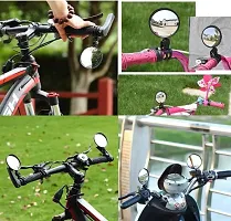 Bike Mirrors, 2pcs Bicycle Cycling Rear View Mirrors Adjustable Rotatable Handlebar Mounted Glass Convex Mirror for Mountain Road Bike-thumb2