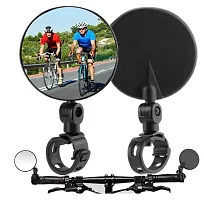 2pc  Bicycle Mirror, Bicycle Cycling Rear View Safe Mirrors, Adjustable Rotatable Handlebars Mounted Plastic Convex Mirror for Cycle-thumb4