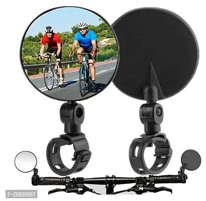 2pc  Bicycle Mirror, Bicycle Cycling Rear View Safe Mirrors, Adjustable Rotatable Handlebars Mounted Plastic Convex Mirror for Cycle-thumb5