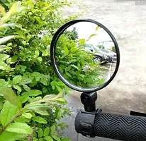 2pc Bicycle Mirror, Bicycle Cycling Rear View Safe Mirrors, Adjustable Rotatable Handlebars Mounted Plastic Convex Mirror for Cycle-thumb1