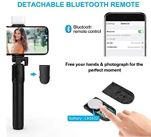 LS Selfie Stick with Light and  Bluetooth Selfie Stick with Tripod Stand Portable Selfie Stick for Mobile Phone 2 Level LED Fill Light for Makeup Selfie Vlogging YouTube, Black-thumb2