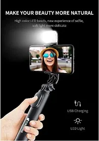 LS  Selfie Stick with Fill Light, All in One Portable Selfie Stick Tripod Phone Holder with Detachable Wireless Remote, Compatible with iPhone 13/12/11, Android Smartphone  Lightweight (Black)-thumb4