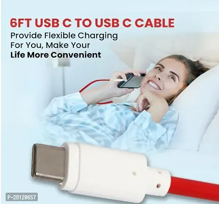 65W C to C Type Cable Fast Charging WARP/Dash C to C Cable Compatible for One Plus 11/11R/10/10pro/10r/Google Pixel and Other USB-C Type Devices, 10000+ Bends Lifespan - Type c Charging Cable 1M Red-thumb5