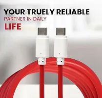 65W C to C Type Cable Fast Charging WARP/Dash C to C Cable Compatible for One Plus 11/11R/10/10pro/10r/Google Pixel and Other USB-C Type Devices, 10000+ Bends Lifespan - Type c Charging Cable 1M Red-thumb2