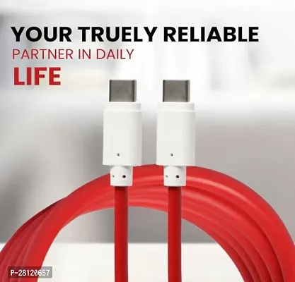 65W C to C Type Cable Fast Charging WARP/Dash C to C Cable Compatible for One Plus 11/11R/10/10pro/10r/Google Pixel and Other USB-C Type Devices, 10000+ Bends Lifespan - Type c Charging Cable 1M Red-thumb3