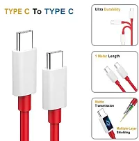 C TO C 65W OnePlus Dash Warp Charge Cable | 6.5A USB Type C to C PD Data Sync Fast Charging Cable Compatible with One Plus 8T / 9 / 9R / 9 Pro / 9RT / 10R / Nord  for All Type C Devices 1 Meter (Red)-thumb3