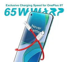 (C TO C)   65W OnePlus Dash Warp Charge Cable, 6.5A Type-C to C PD Data Sync Fast Charging Cable Compatible with One Plus 8T/ 9/ 9R/ 9 pro/ 9RT/ 10R/ Nord  for All Type C Devices ndash; Red, 1 Meter-thumb1