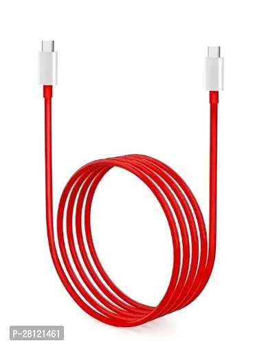 Type C to C cable  OnePlus Dash Warp Charge Cable, 6.5A Type-C to USB C PD Data Sync Fast Charging Cable Compatible with One Plus 8T/ 9/ 9R/ 9 pro/ 9RT/ 10R/ Nord  for All Type C Devicesndash;Red,1 Meter-thumb0