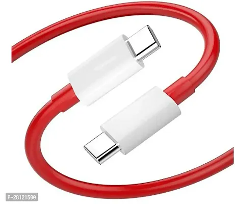 C TO C 65W OnePlus Dash Warp Charge Cable, 6.5A Type-C to USB C PD Data Sync Fast Charging Cable Compatible with One Plus for All Type C Devices Red 1 Meter