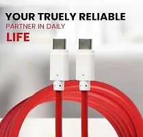 C TO C 65W OnePlus Dash Warp Charge Cable, 6.5A Type-C to USB C PD Data Sync Fast Charging Cable Compatible with One Plus for All Type C Devices Red 1 Meter-thumb2