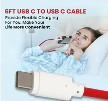 C TO C 65W OnePlus Dash Warp Charge Cable, 6.5A Type-C to USB C PD Data Sync Fast Charging Cable Compatible with One Plus for All Type C Devices Red 1 Meter-thumb3