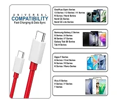 Type C to C USB Cable for Samsun-g Galaxy M31s, Samsun-g Galaxy M 31s USB Cable Original PD Charger Cable | Rapid Quick Dash Fast Charging Cable 65W Type C to Type C Cable Red-thumb1