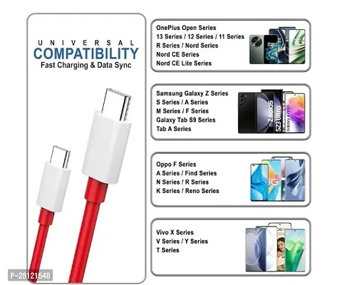 Type C to C USB Cable for Samsun-g Galaxy M31s, Samsun-g Galaxy M 31s USB Cable Original PD Charger Cable | Rapid Quick Dash Fast Charging Cable 65W Type C to Type C Cable Red-thumb2