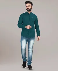 Men Stylish Cotton Blend Short Sleeves Slim Fit Casual Shirt-thumb1