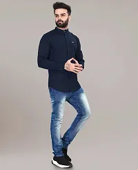 Men Stylish Cotton Blend Short Sleeves Slim Fit Casual Shirt-thumb2