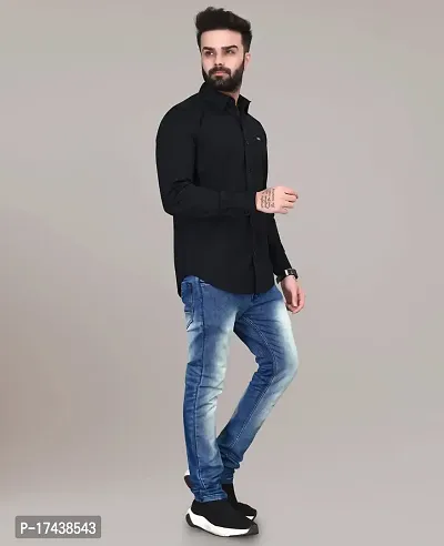 Men Stylish Cotton Blend Short Sleeves Slim Fit Casual Shirt-thumb3