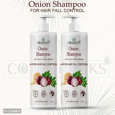 COSMEBUCKS Onion Shampoo with Onion and Plant Keratin for Hair Fall Control - 250ml Reduces Hair Fall | Strengthens Hair |Softens Hair-thumb0